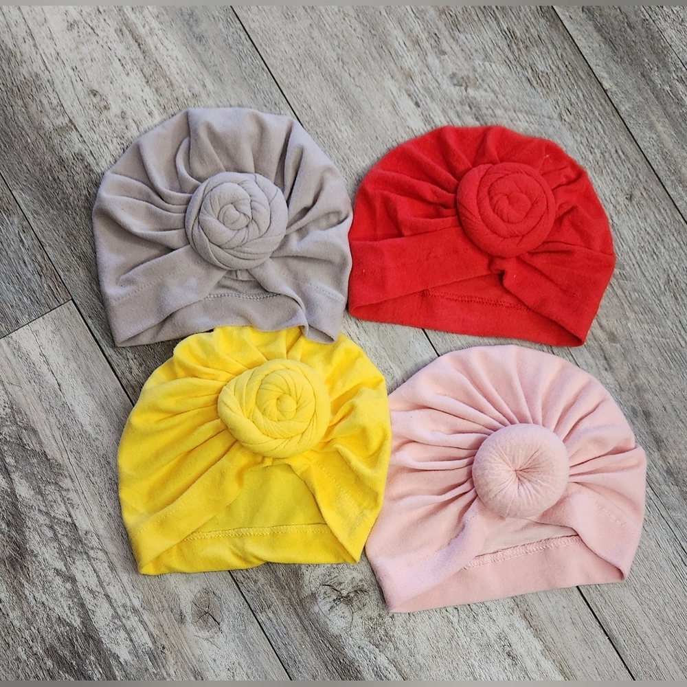 Baby Girl's Set of Four Knotted Front Turbans